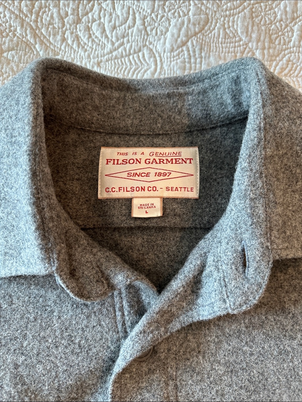 Filson Wool Jac Shirt - Light Heather Gray - Picture 3 of 7